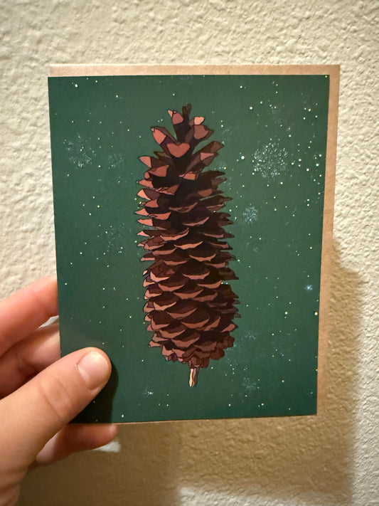 Pinecone Greeting Card