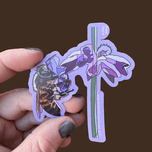 Bee Sticker - Time to stop and smell the flowers