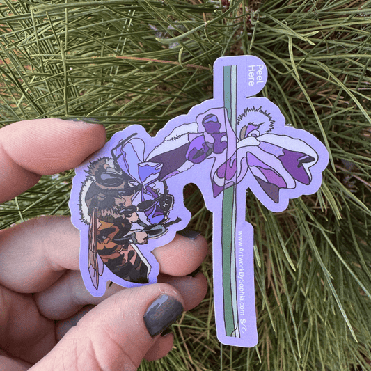 Bee Sticker - Time to stop and smell the flowers