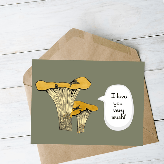 "I love you very mush!" Chanterelle Greeting Card