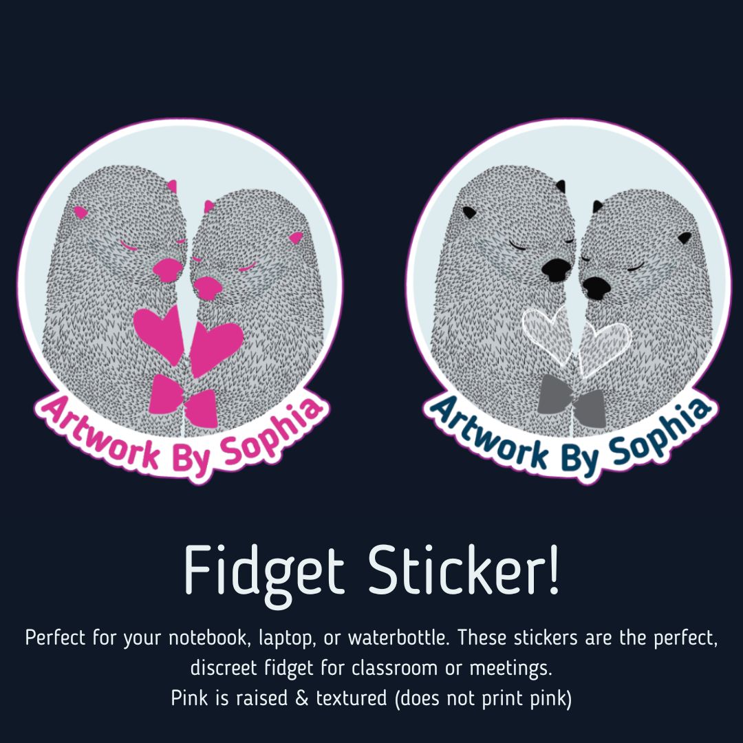 Otters - Artwork By Sophia - Fidget Sticker 3in