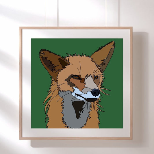 Fox Hand-Drawn Artwork Print