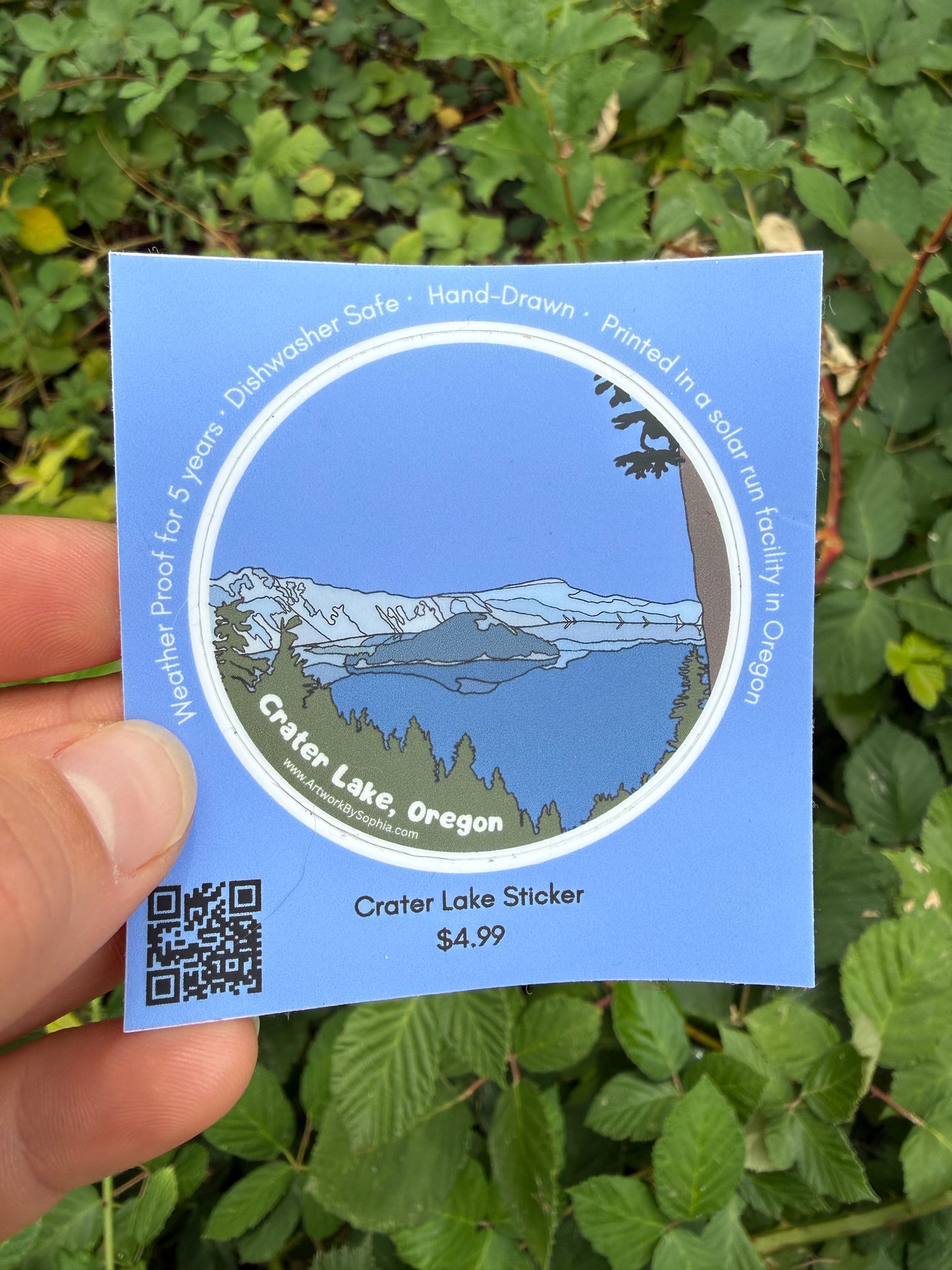 Crater Lake Sticker (peel off) 3in