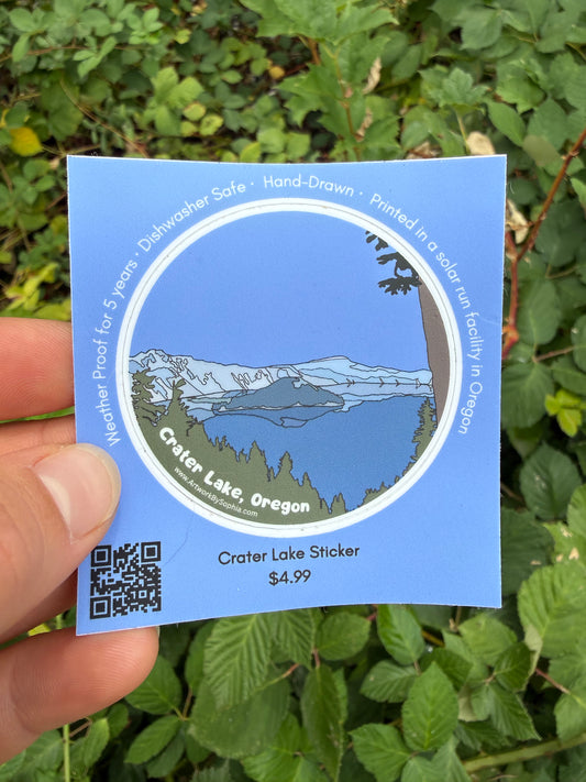 Crater Lake Sticker (peel off) 3in