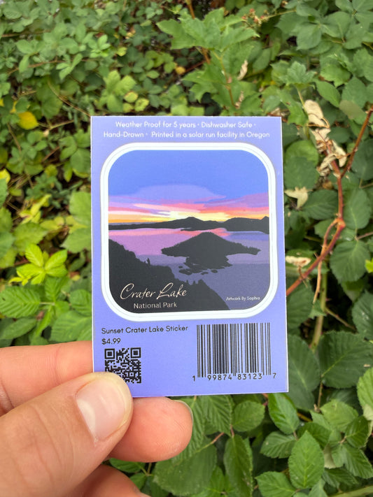 Crater Lake Sunset (single sided) 3in