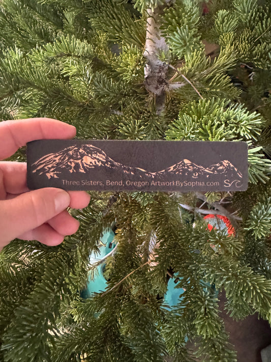 Three Sisters |  Wood Magnet | Colored Drawing | 6in