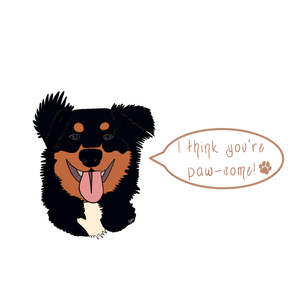 I Think You're Paw-some! - Dog Pun Sticker