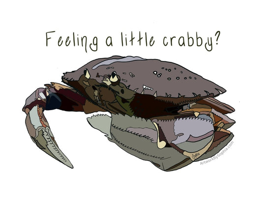 Feeling A Little Crabby - Crab Pun Sticker 5in