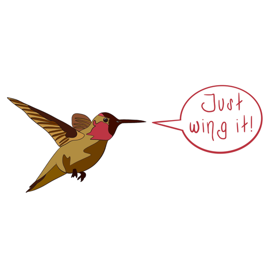Just Wing It - Hummingbird Pun Sticker 5in