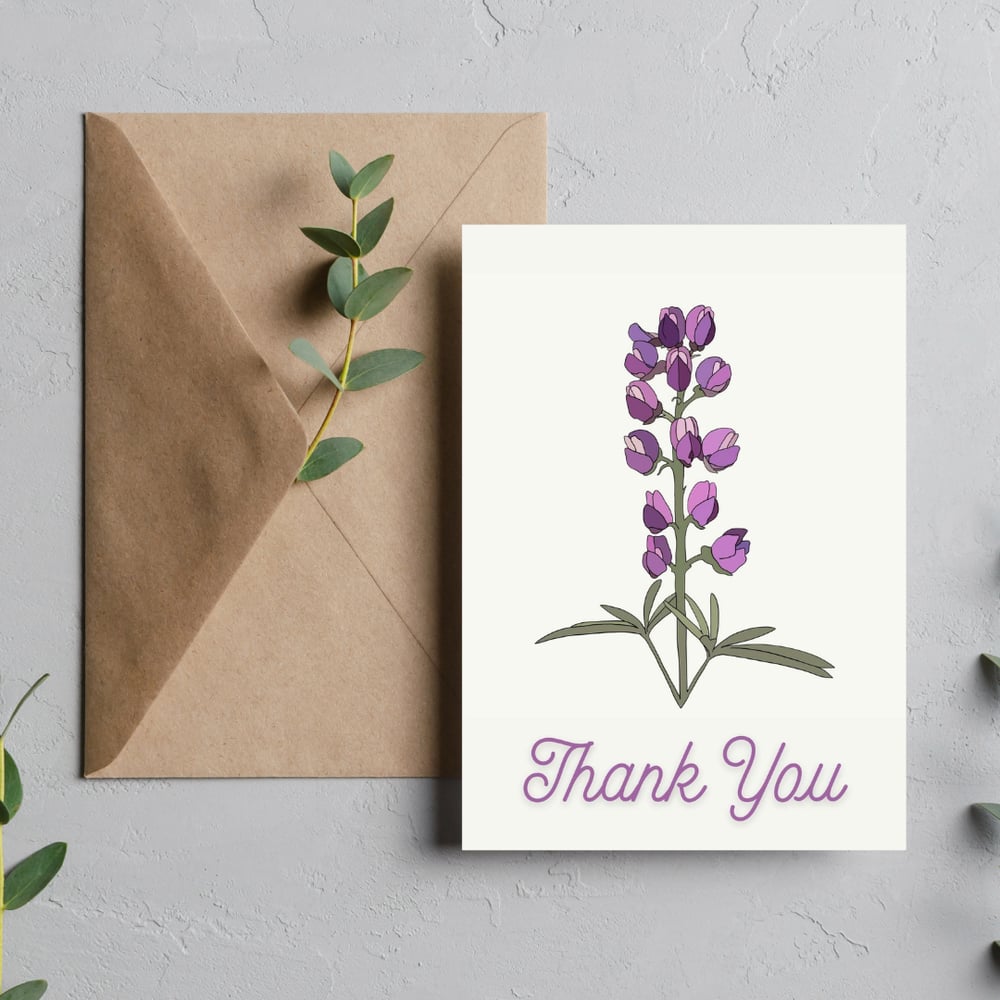 Thank you - Lupine Flower Card
