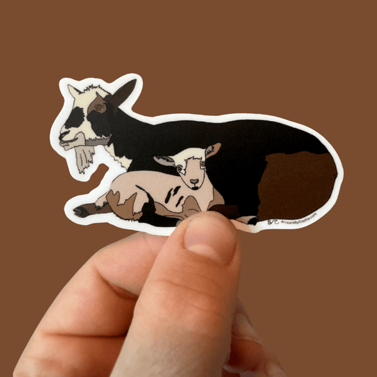 Momma and Baby Goat 3in Sticker