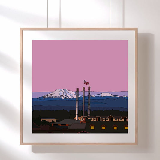 Old Mill Bend Oregon Hand-Drawn Artwork Print