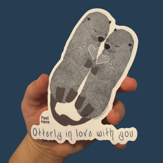 Otterly In Love With You - Otter Pun Sticker 3in