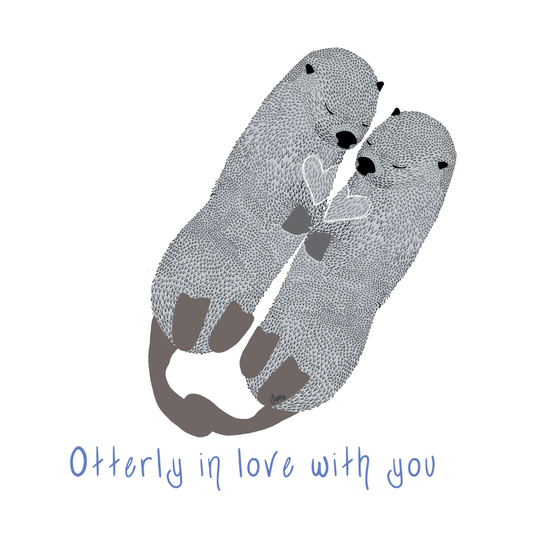 Otterly In Love With You - Otter Pun Sticker 3in