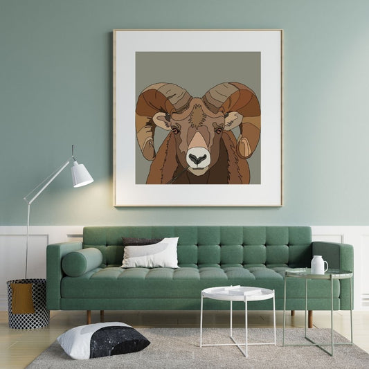 Ram Hand-Drawn Artwork Print