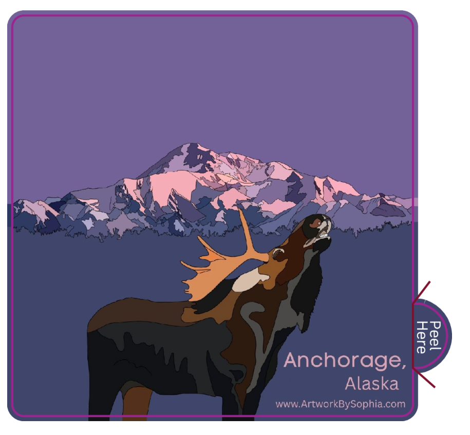 Anchorage, Alaska - Goodnight Moose, Goodnight Mountain 3in Sticker