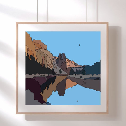 Smith Rock Oregon State Park Hand-Drawn Artwork Print