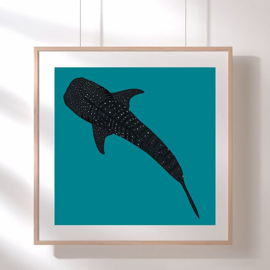 Whale Shark Hand-Drawn Artwork Print