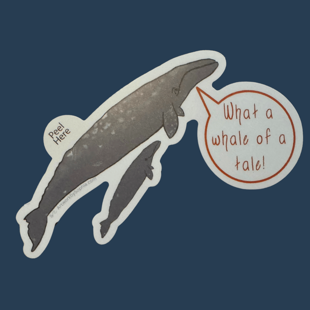 What A Whale Of A Tale - Whale Pun Sticker