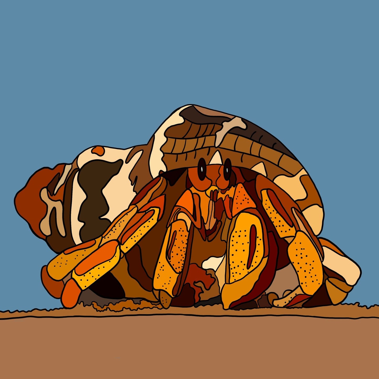 Hermit Crab - Hand Drawn - Artwork Print