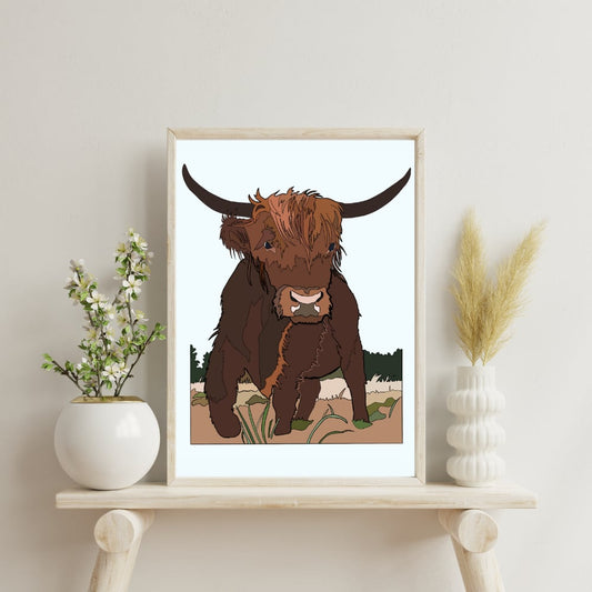 Scottish Highland Cow Print