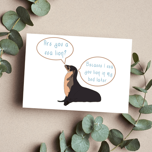 Are You A Sea Lion? 4.2" x 5.5" Greeting Card