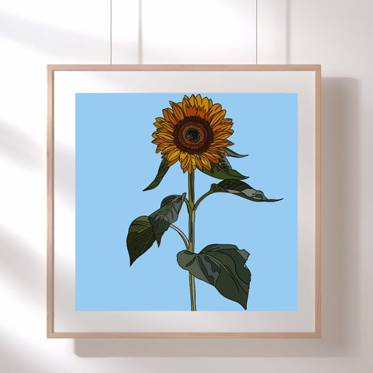 Sunflower - Hand-Drawn - Artwork Print