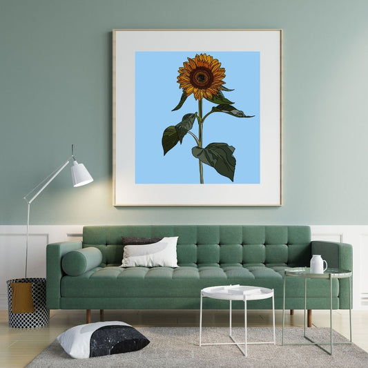 Sunflower - Hand-Drawn - Artwork Print