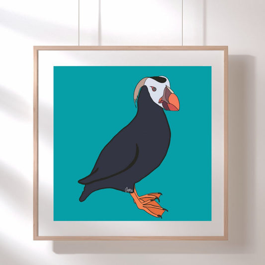 Tufted Puffin Hand-Drawn Artwork Print