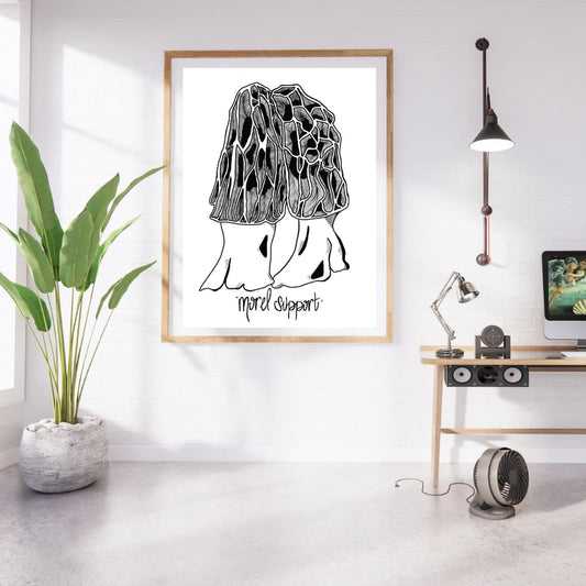 Morel Support Mushroom Print 🍄