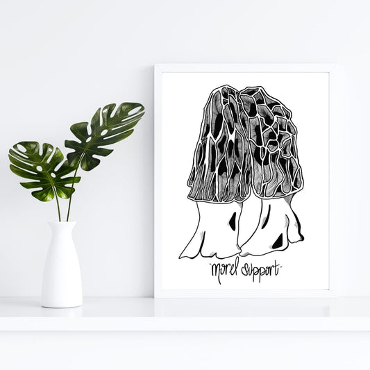 Morel Support Mushroom Print 🍄