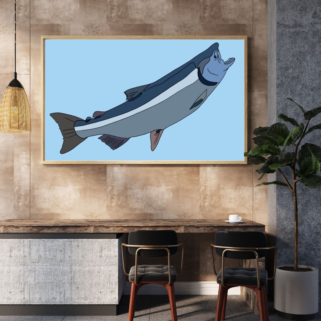 Chinook Salmon Print Hand-drawn Illustration