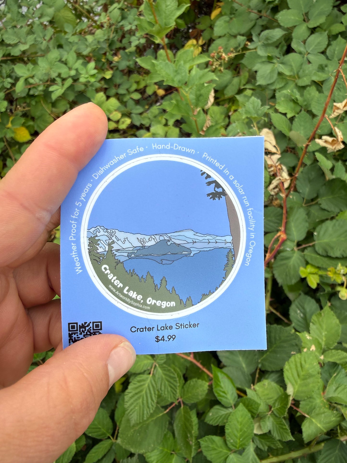 Crater Lake Sticker (peel off) 3in