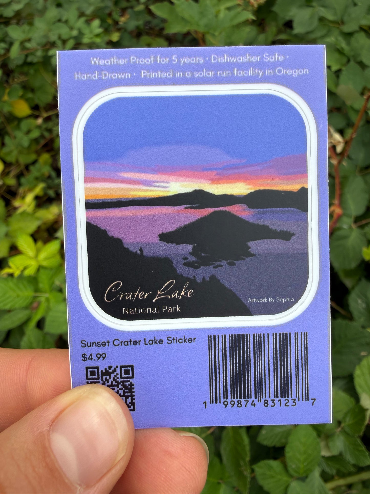 Crater Lake Sunset (single sided) 3in