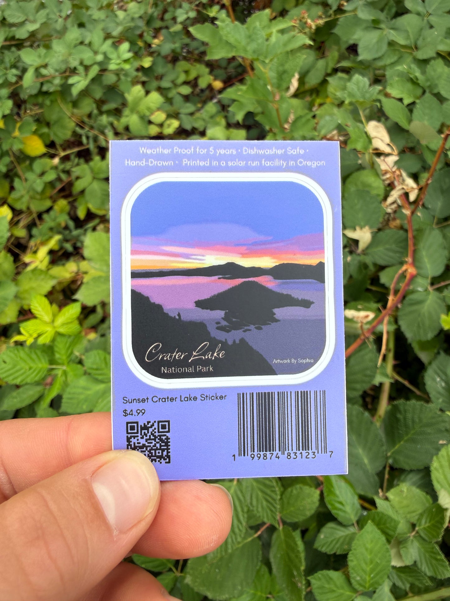 Crater Lake Sunset (single sided) 3in