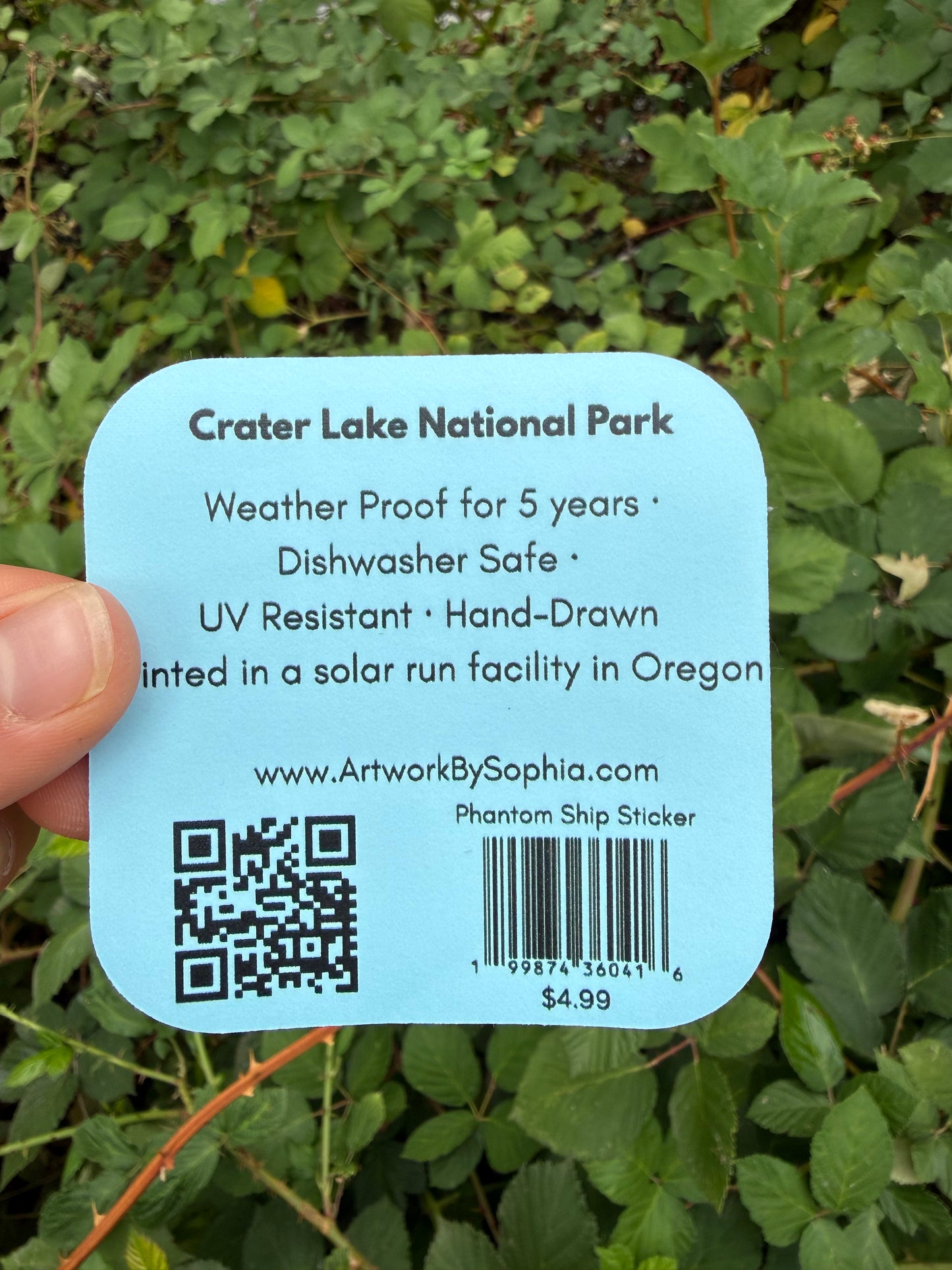 Phantom Ship - Crater Lake Sticker (double sided) 3in