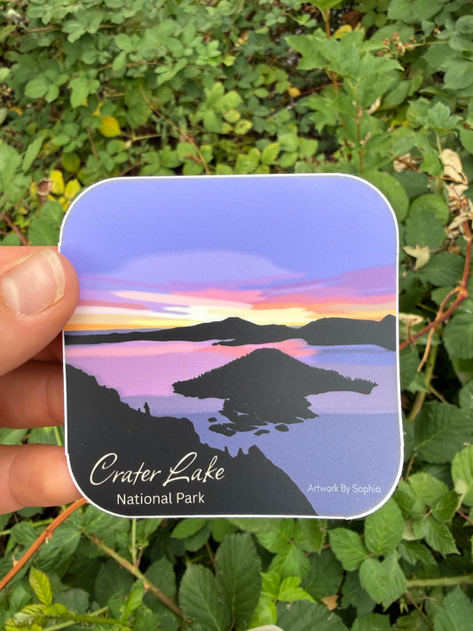 Crater Lake Sunset (double sided) 3in