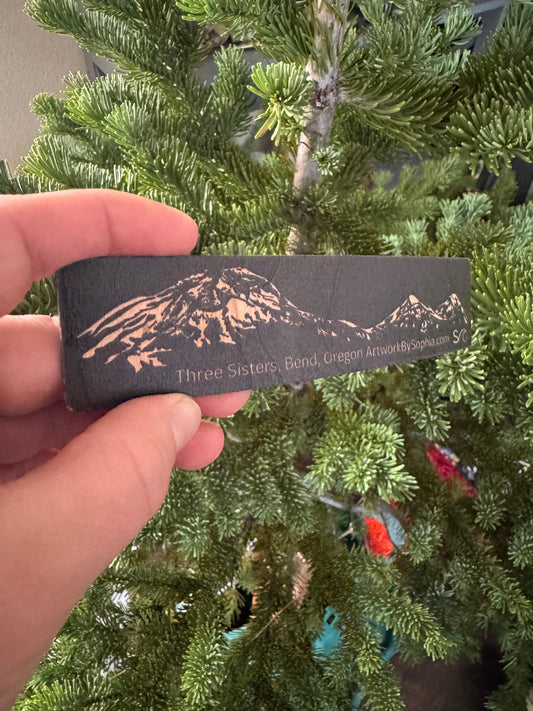 Three Sisters |  Wood Magnet | Colored Drawing | 6in