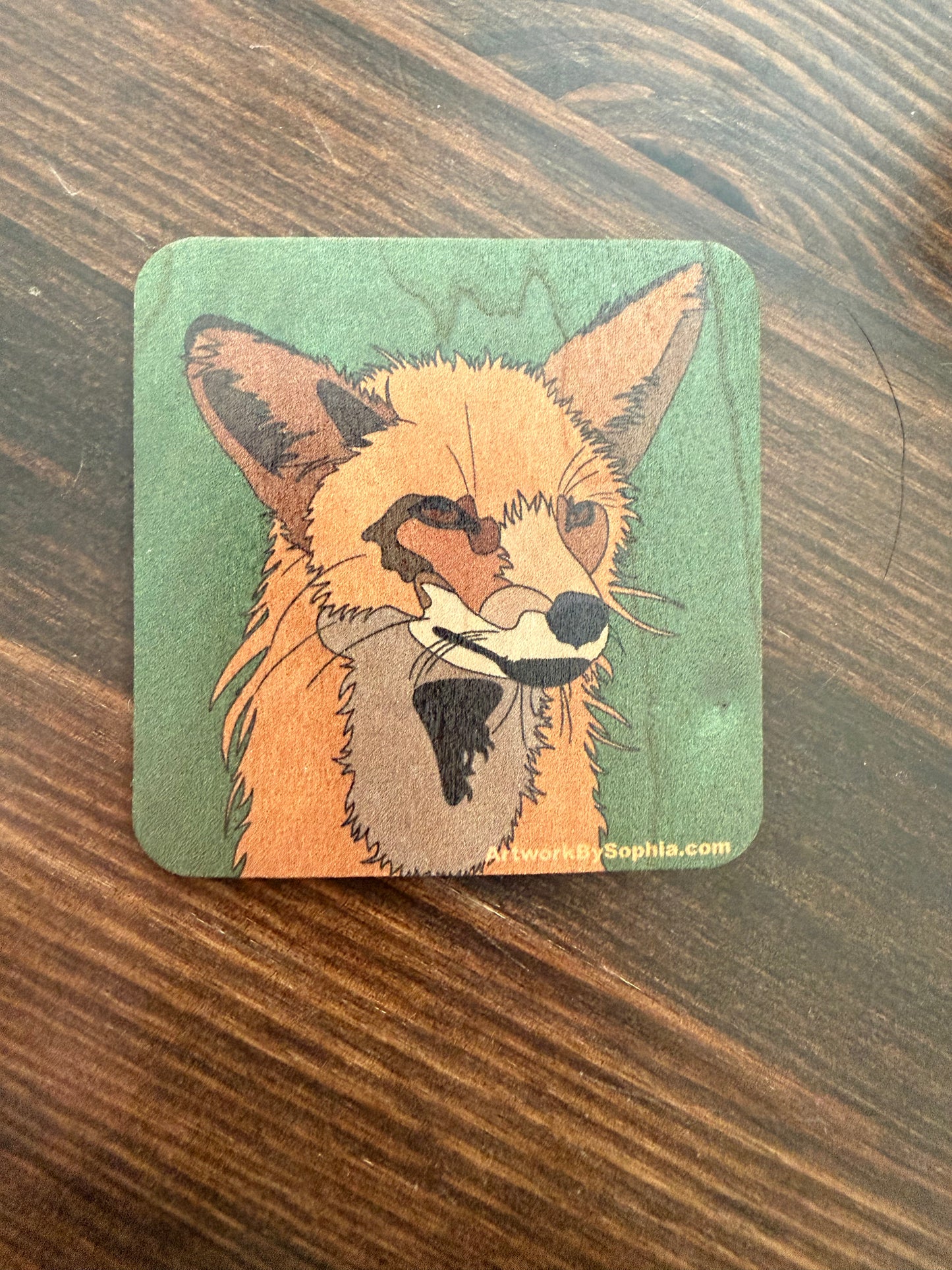 Fox |  Wood Magnet | 3in