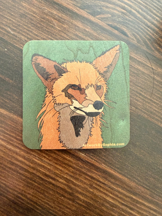Fox |  Wood Magnet | 3in