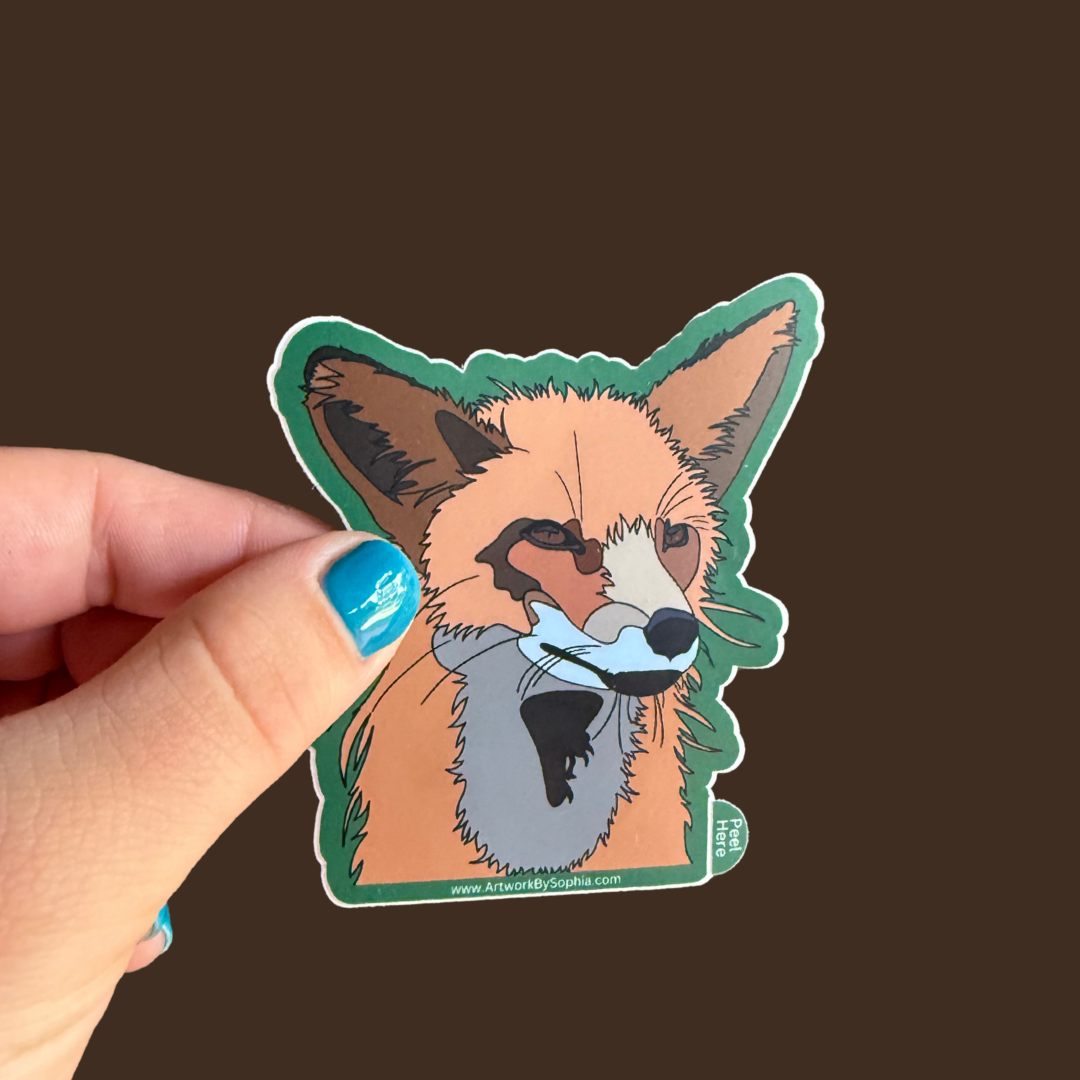 "Fox Sticker" |  Vinyl Sticker | Colored Drawing