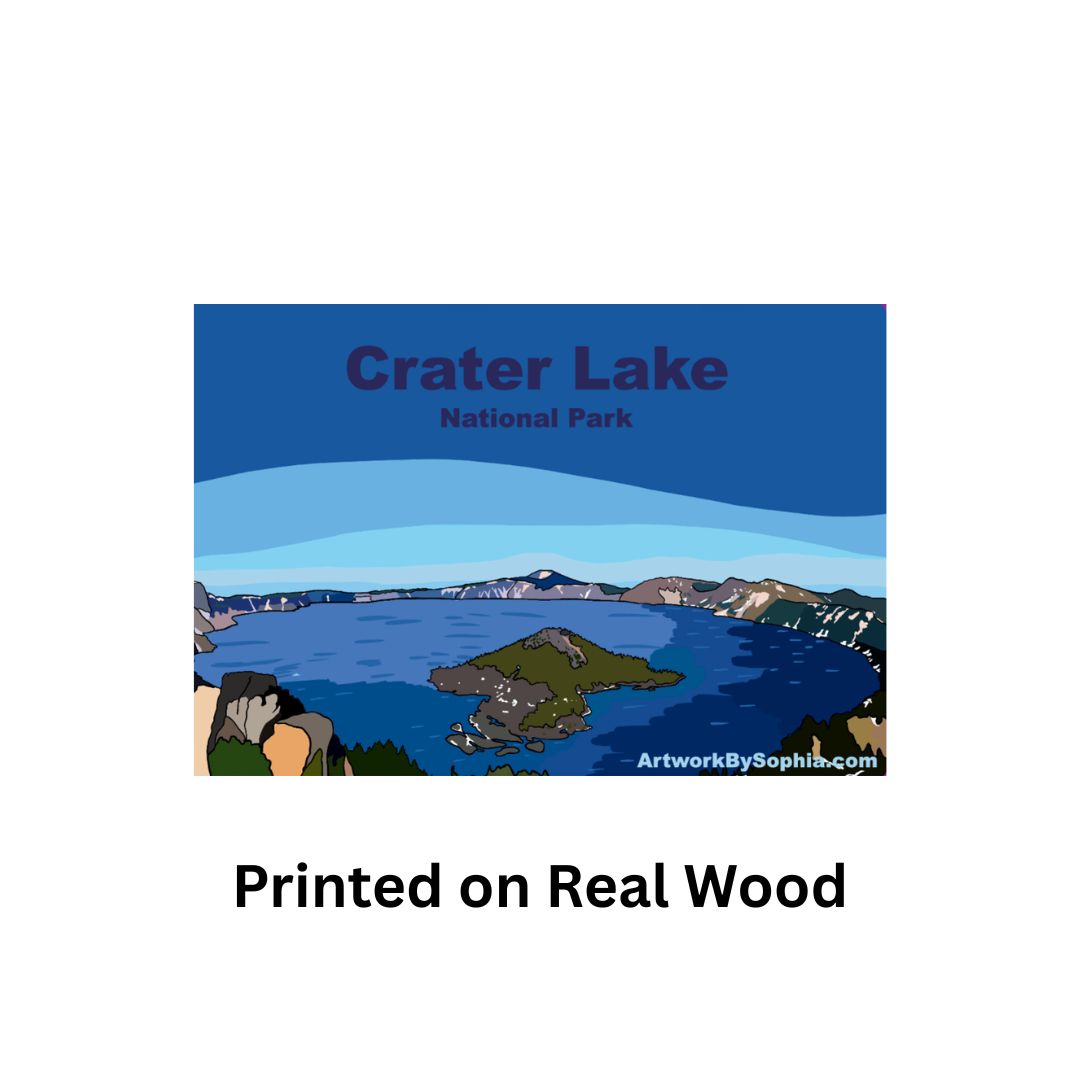 Crater Lake Spring Magnet |  Wood Magnet