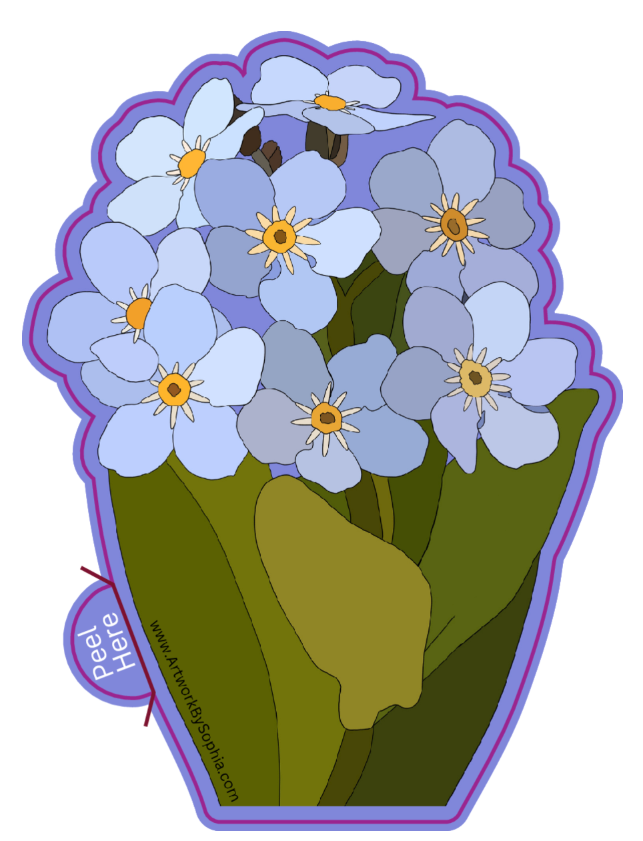 Forget Me Not 3in Sticker