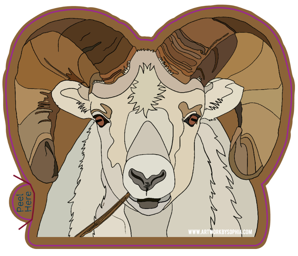 Dahl Sheep 3in Sticker