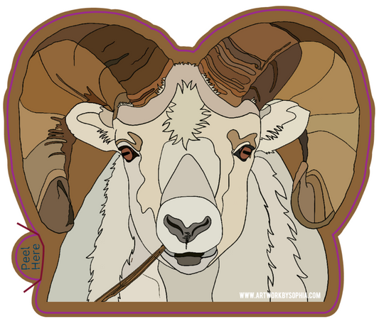 Dahl Sheep 3in Sticker