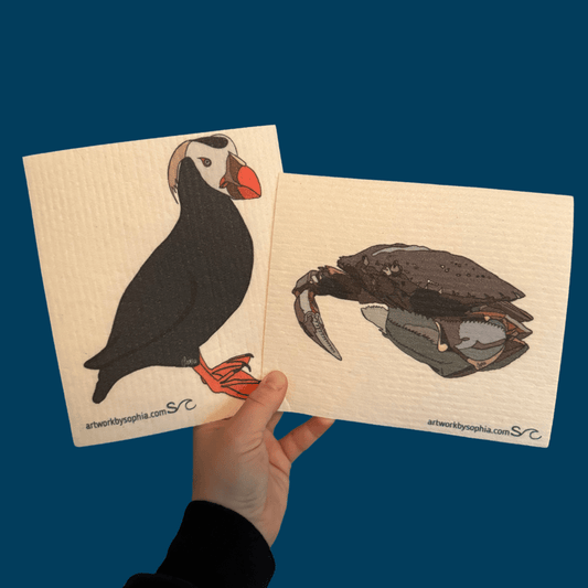 Swedish Dish Towel Dungeness Crab