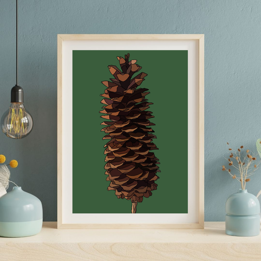 Sugar Pine Cone - Hand-Drawn - Artwork Print