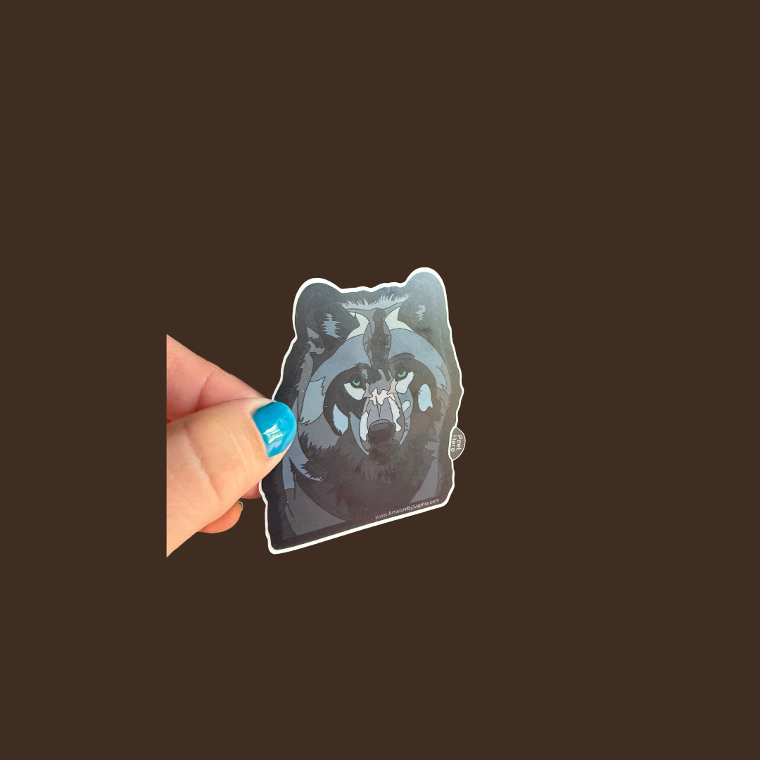 "Wolf" |  Vinyl Sticker | Colored Drawing