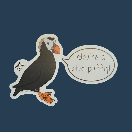 You're A Stud Puffin! - Puffin Pun Sticker 3in