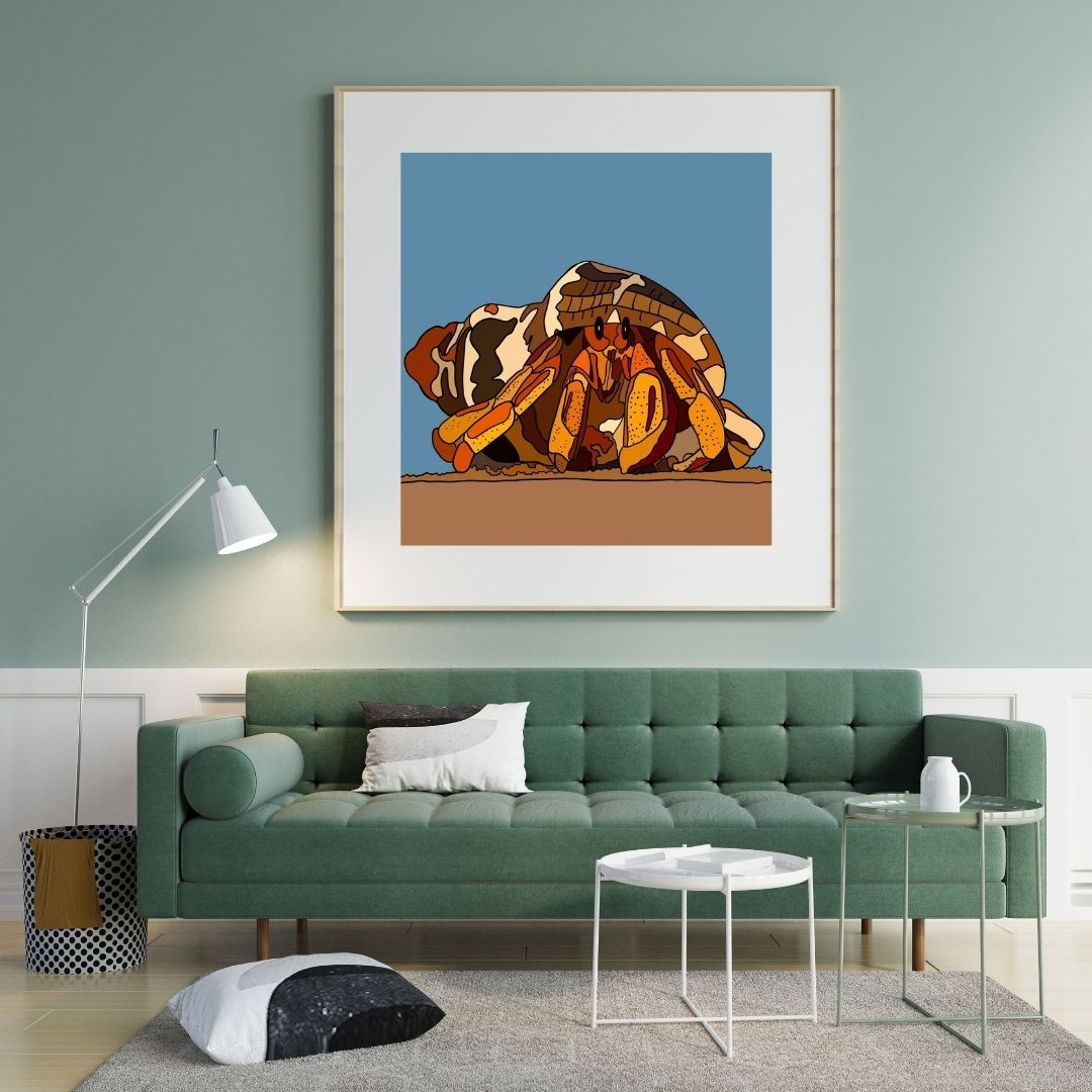 Hermit Crab - Hand Drawn - Artwork Print
